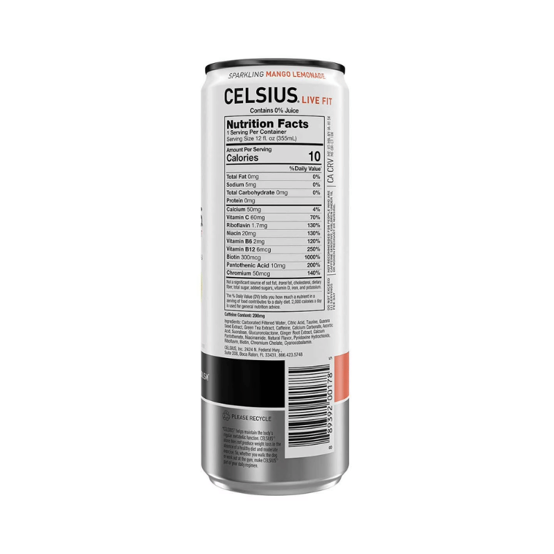 Celsius Live Fit Sparkling Mango 355ml