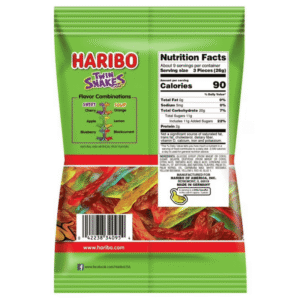 HARIBO Twin Snakes Gomitas Dulces y Ácidas - Share size 8oz (227g)
