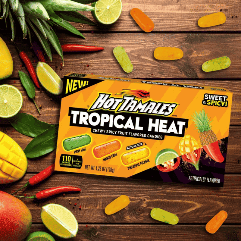 HOT TAMALES Tropical Heat Dulces Masticables Caja 120g