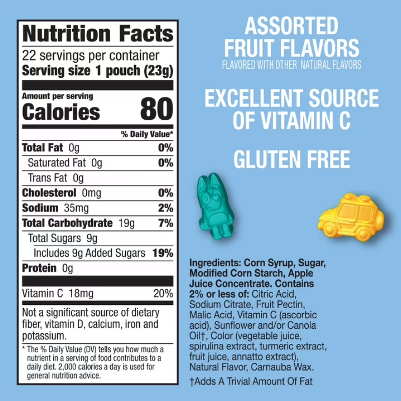Bluey Fruit Snacks - 22 Pouches - 498g