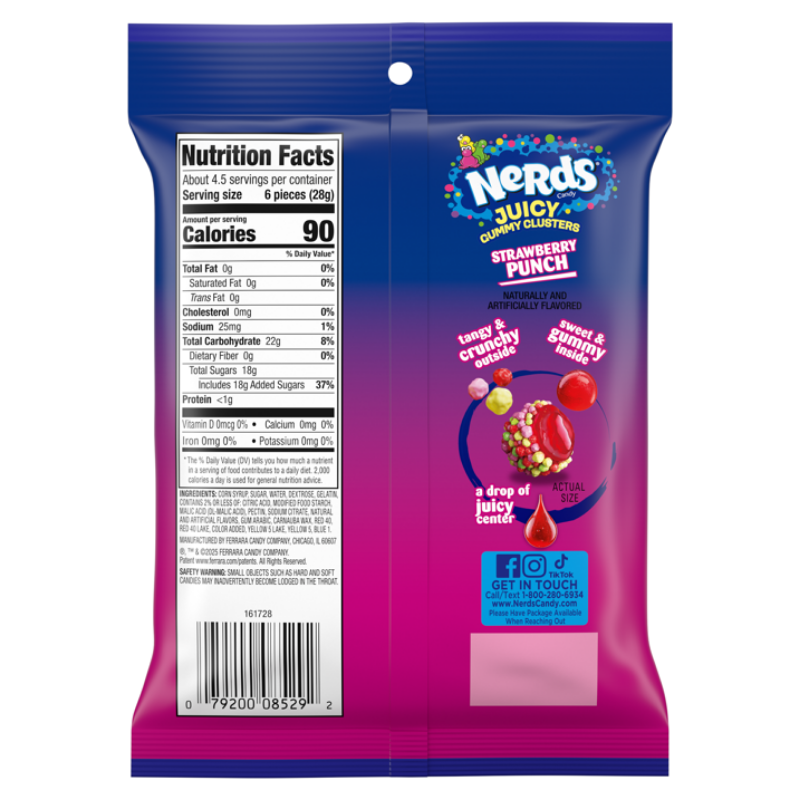 NERDS Juicy Gummy Clusters Strawberry Punch 4.5oz (127g)
