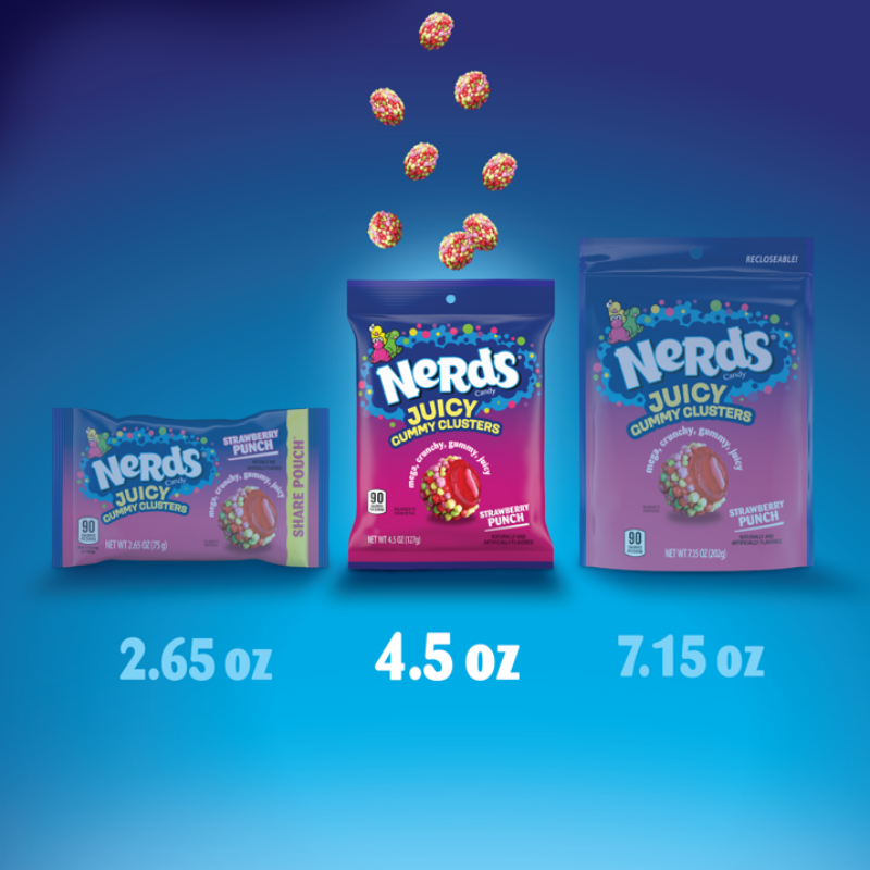 NERDS Juicy Gummy Clusters Strawberry Punch 4.5oz (127g)