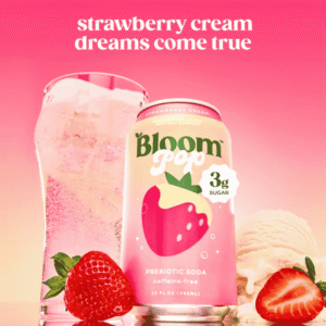 Bloom Pop Strawberry Cream Soda Prebiótica Sin Cafeína 355ml