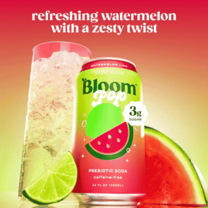 Bloom Pop Watermelon Lime Soda Prebiótica Sin Cafeína 355ml