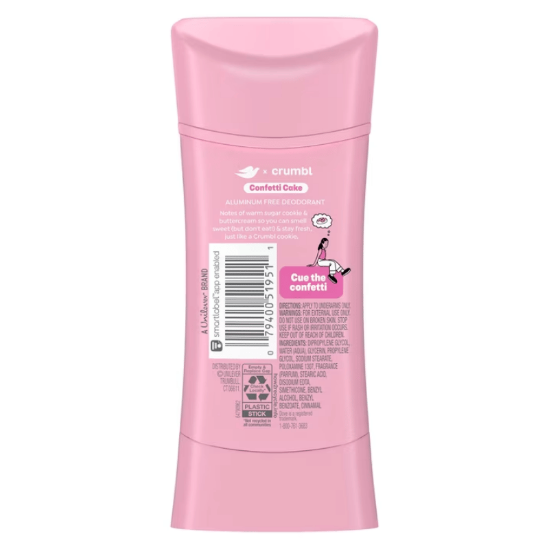 Dove Crumbl Confetti Cake Desodorante en Barra 74g