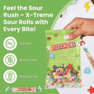 Smarties X-treme Sour Candy Rolls 141g