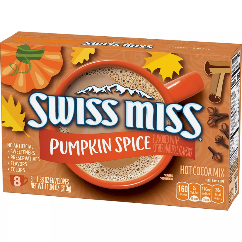 Swiss Miss Pumpkin Spice Hot Cocoa Mix - 8 sobres de 39g - 313g
