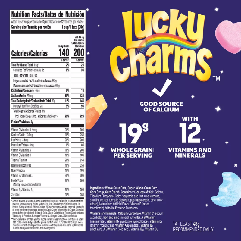 Cereal Lucky Charms K-Pop Demon Hunters Family Size 18.6oz (527g)