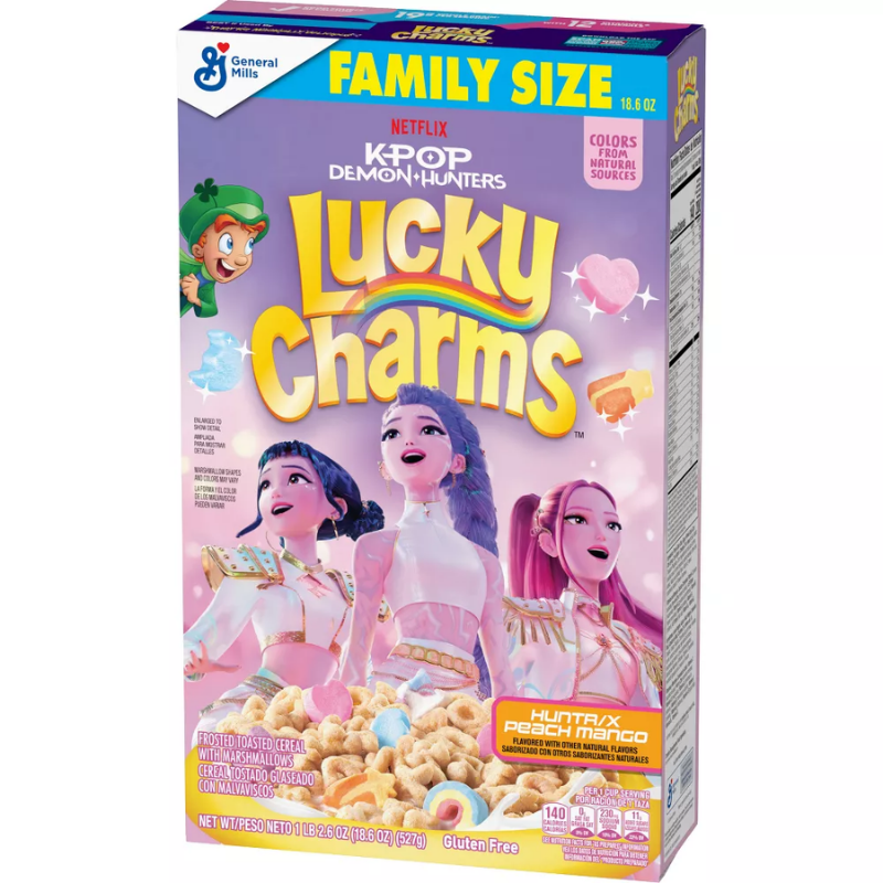 Cereal Lucky Charms K-Pop Demon Hunters Family Size 18.6oz (527g)