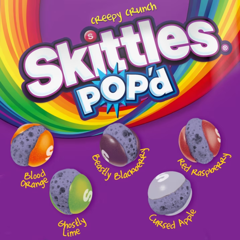Skittles Pop'd Creepy Crunch Freeze Dried Halloween - 5.5 oz (155g)