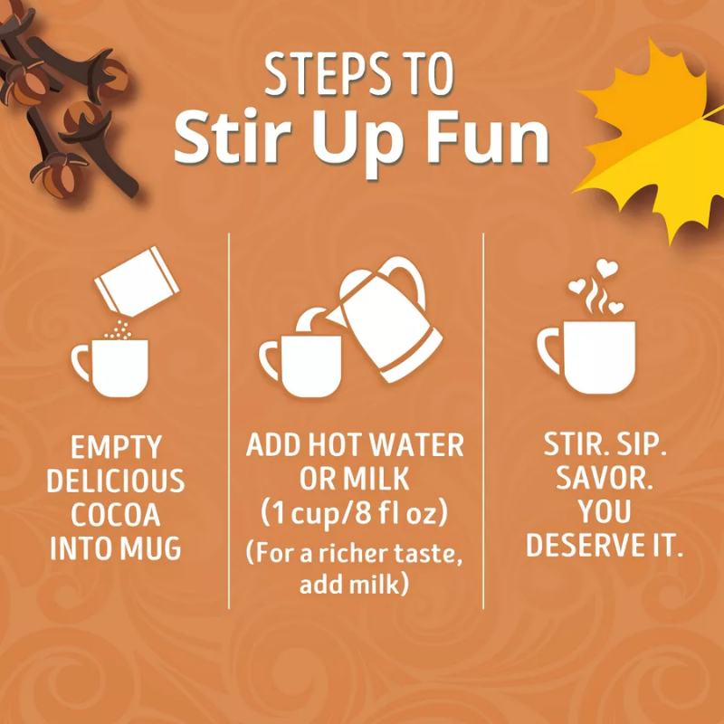 Swiss Miss Pumpkin Spice Hot Cocoa Mix - 8 sobres de 39g - 313g - Imagen 3