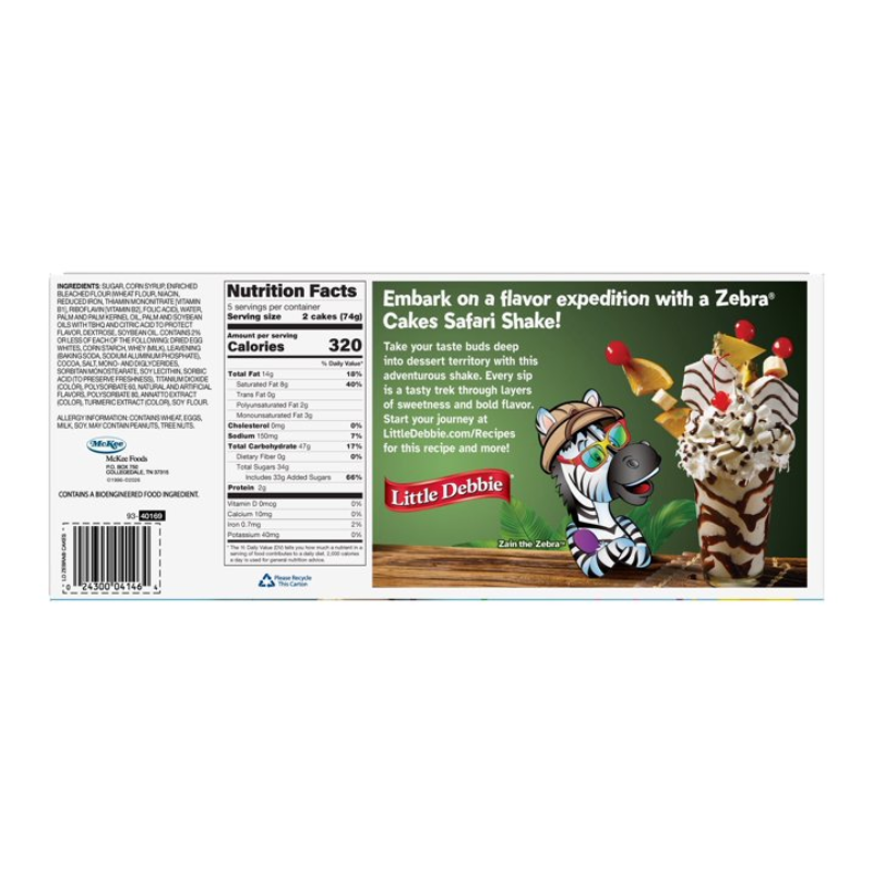 Little Debbie Zebra Cakes 10 pastelitos 13oz (369g)