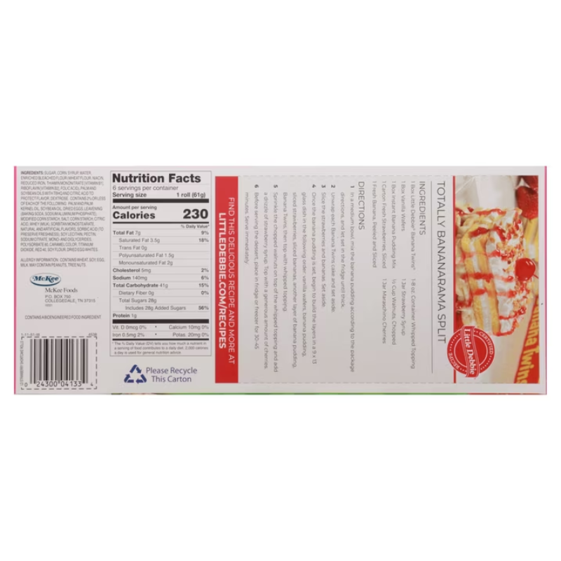 Little Debbie Strawberry Shortcake Rolls 6pzas 369g