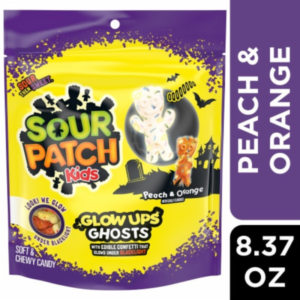 Sour Patch Kids Glow Ups Ghosts Halloween Peach & Orange 8.37 oz (237 g)