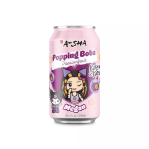 A-Sha Foods Kuromi x KATSEYE Popping Boba Passion Fruit MEGAN 10.5 fl oz (311 mL)