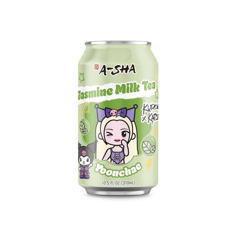 A-Sha Foods Kuromi x KATSEYE Jasmine Milk Tea 10.5 fl oz (311 mL)