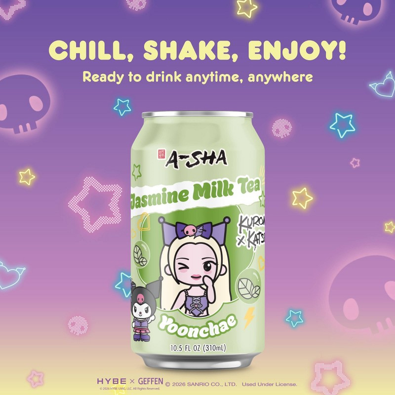 A-Sha Kuromi x KATSEYE Jasmine Milk Tea 311ml (311g) - Imagen 2