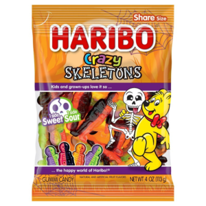 Haribo Halloween Crazy Skeletons Gummy Candy 4 oz (113 g)