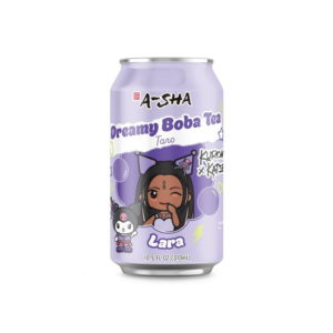 A-Sha Foods Kuromi x KATSEYE Dreamy Boba Tea Taro 10.5 fl oz (311 mL).