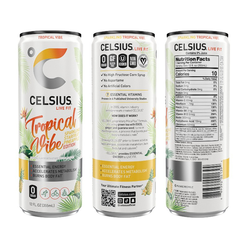 Celsius Sparkling Tropical Vibe 355ml (355g) - Imagen 4