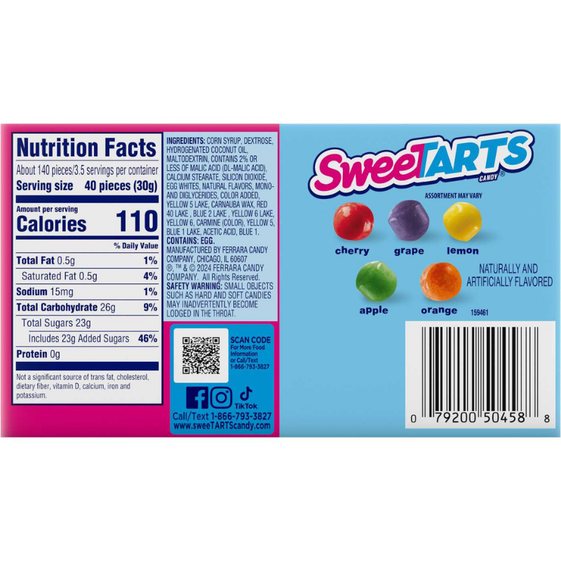 SweeTARTS Mini Chewy Mixed Fruit 3.75oz (106g) - Imagen 8