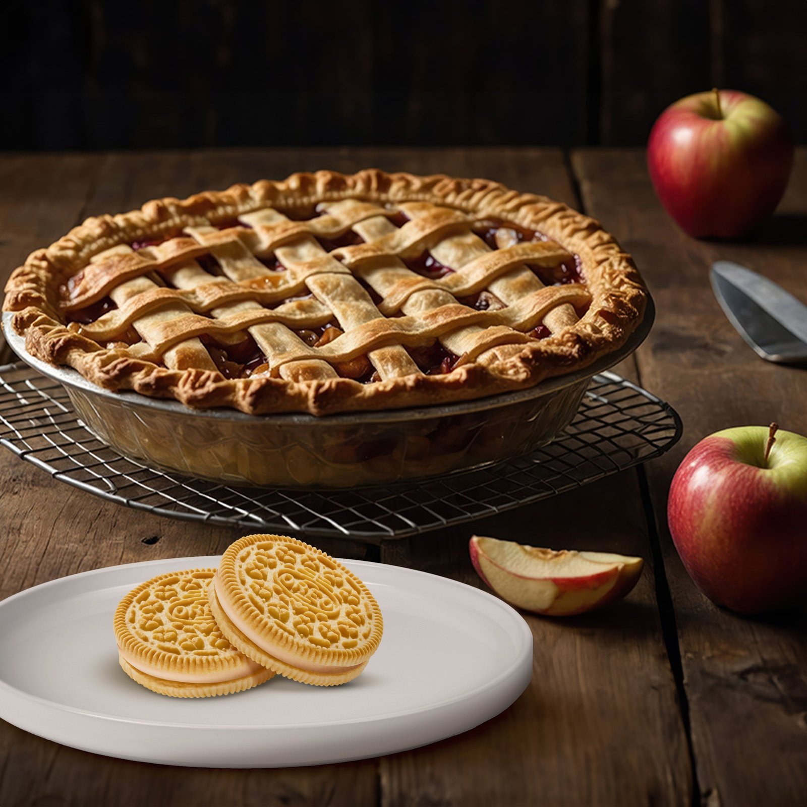 Oreo Apple Pie a la Mode Limited Edition Sandwich Cookies en imagen lifestyle