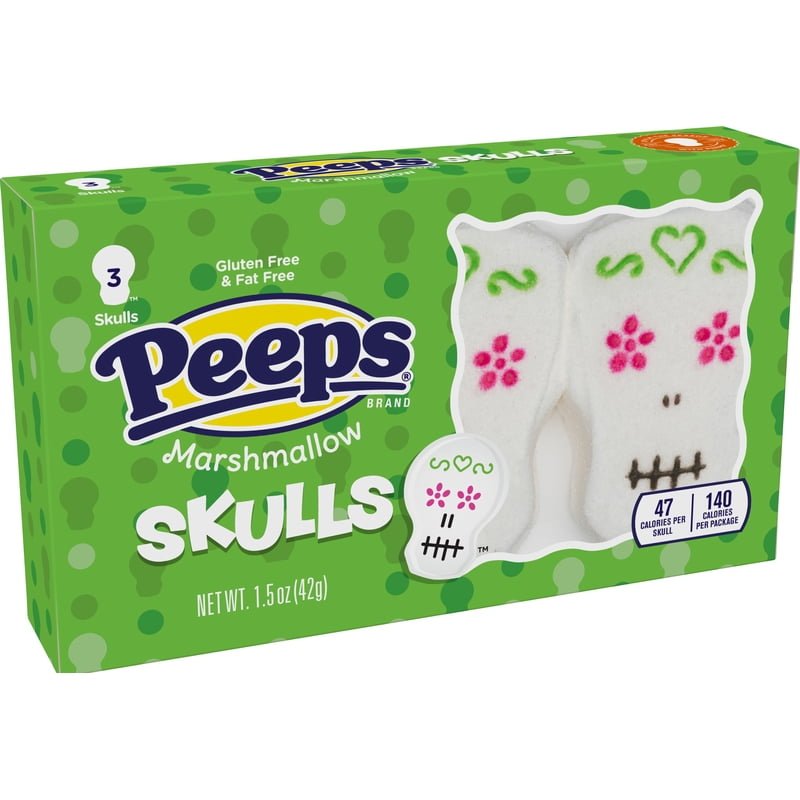 PEEPS Marshmallow Skulls Halloween Candy 3 ct 1.5 oz, imagen 6