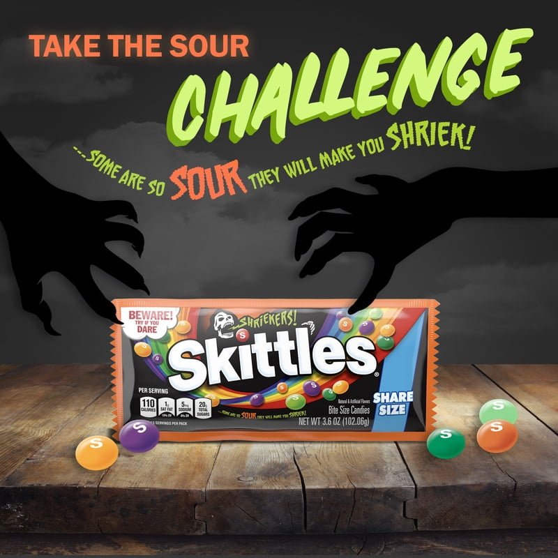 Skittles Shriekers Sour Halloween Candy 102 g - imagen 4