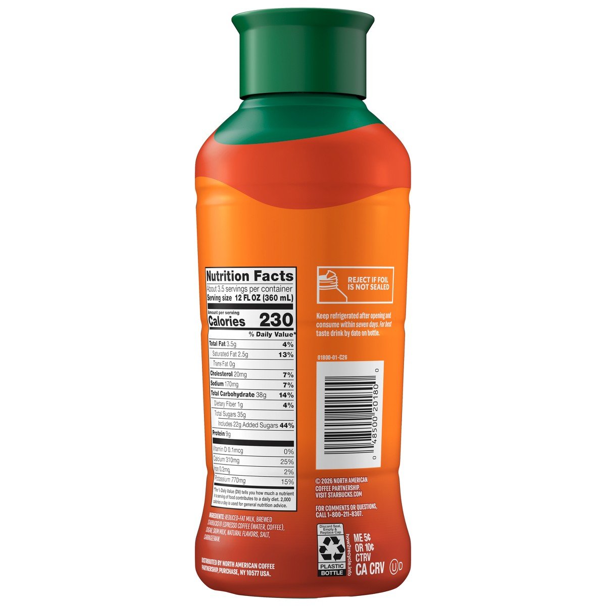 Starbucks Iced Pumpkin Spice Latte Espresso Beverage 40 fl oz 1.18 L, imagen 3
